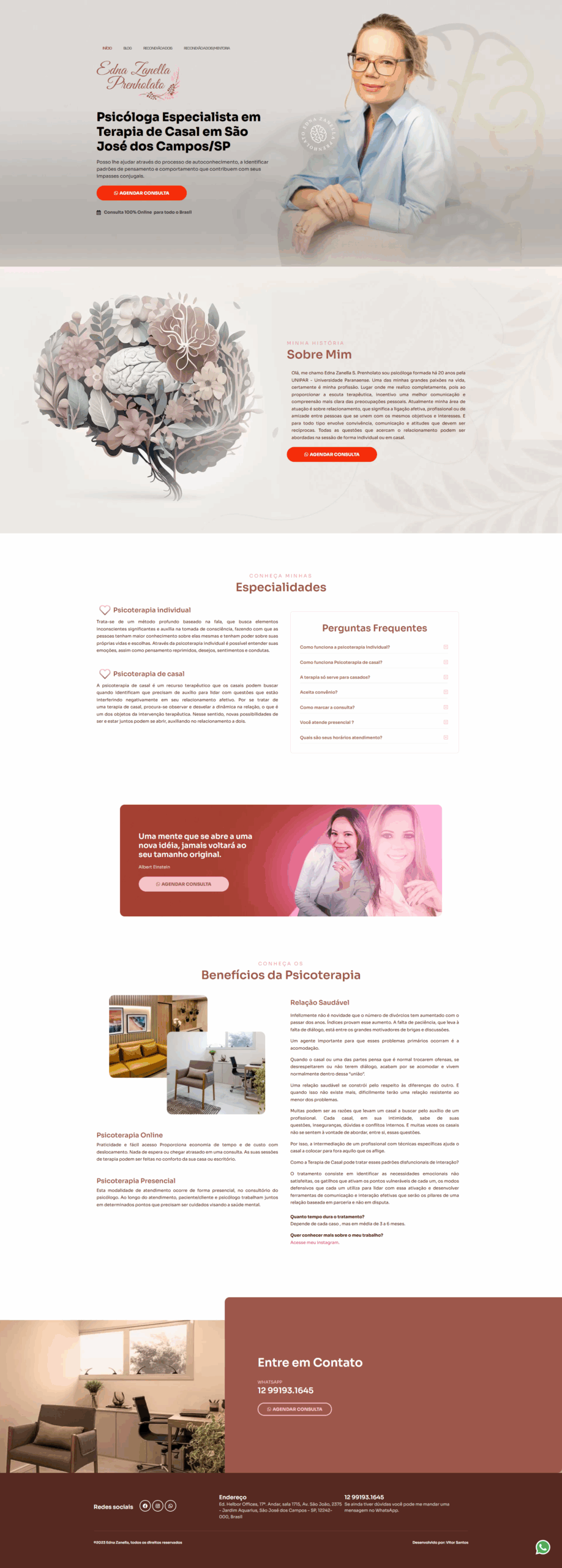 LandingPage para Psicóloga Edna Zanella em São José dos Campos-São Paulo